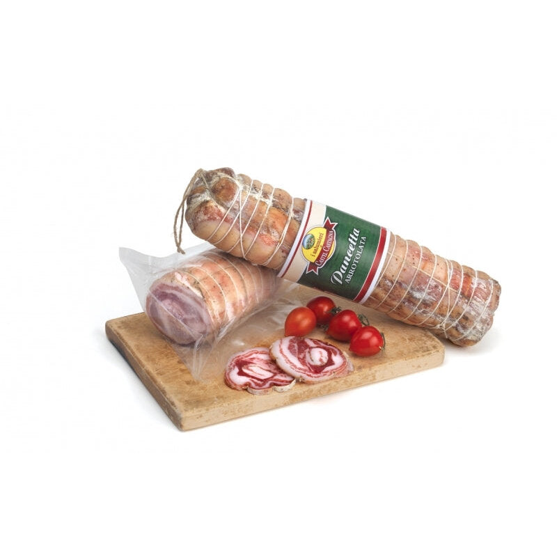 Confezione orientativa di Pancetta arrotolata del I salumieri di Castel Castagna, Italia
