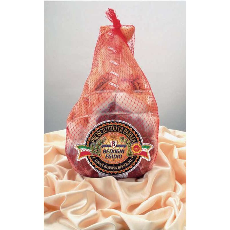 Confezione orientativa di Prosciutto crudo di Parma "Gran Riserva" disossato "a addobbo" di Bedogni Egidio, Italia