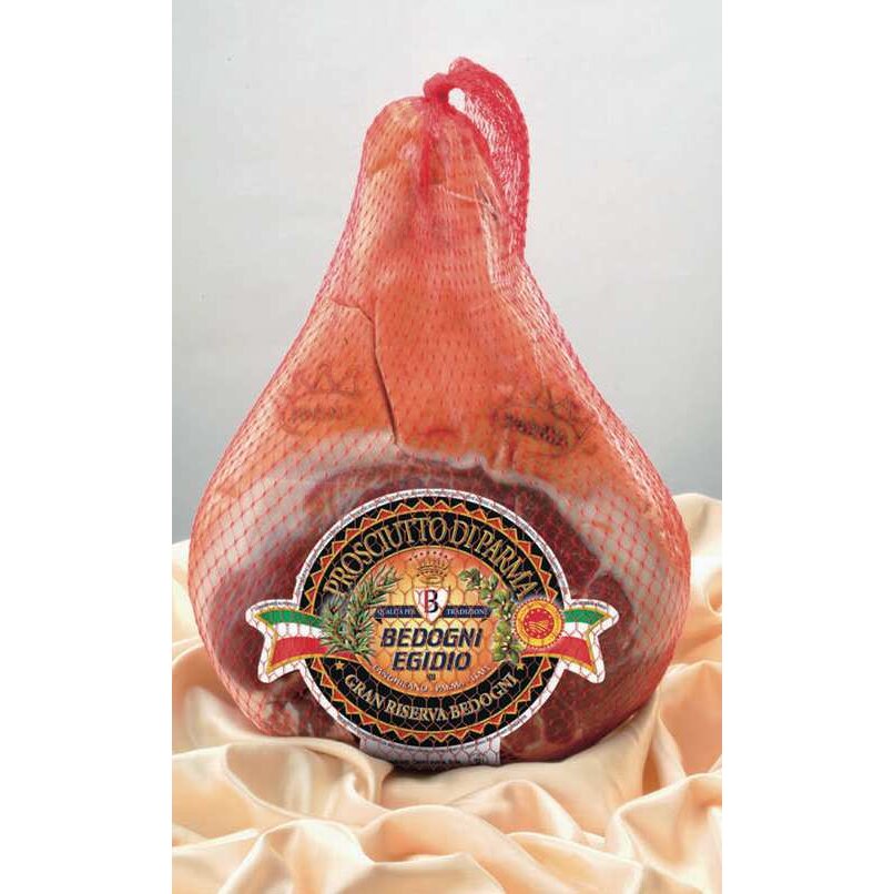 Confezione orientativa di Prosciutto crudo di Parma "Gran Riserva" disossato "pressato" di Bedogni Egidio, Italia
