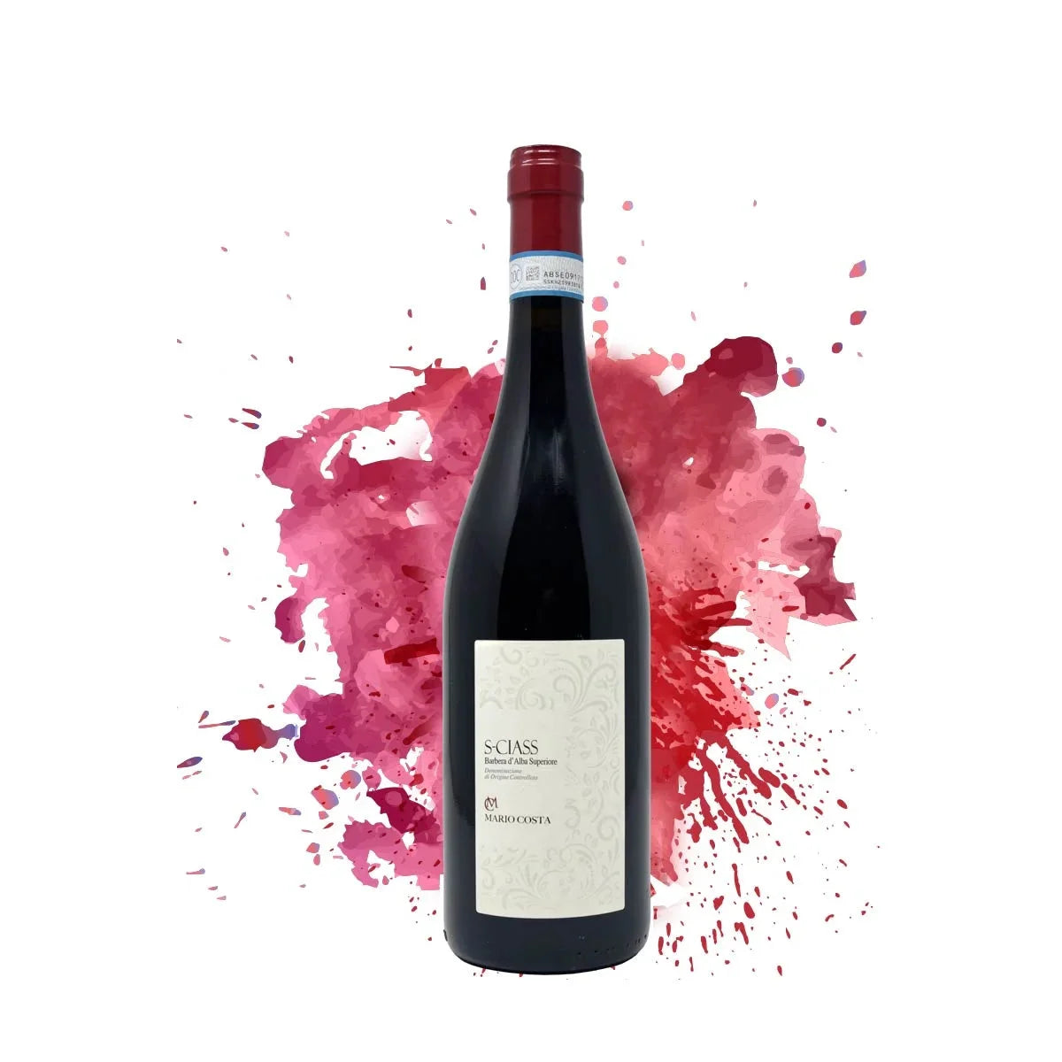 Bottiglia di Barbera d'Alba Superiore DOC - S-ciass, vino rosso italiano della regione Piemonte di Azienda agricola Mario Costa