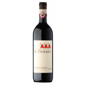Bottiglia di Chianti classico le Fioraie, vino rosso italiano della regione Tuscany; Chianti di Piemaggio