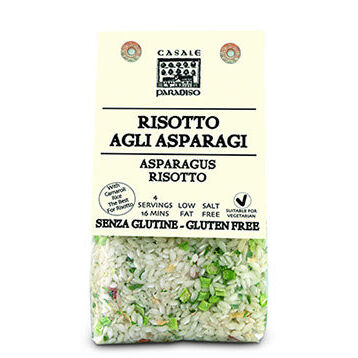 Confezione orientativa di Risotto agli asparagi e gamberetti de Casale Paradiso, Italia