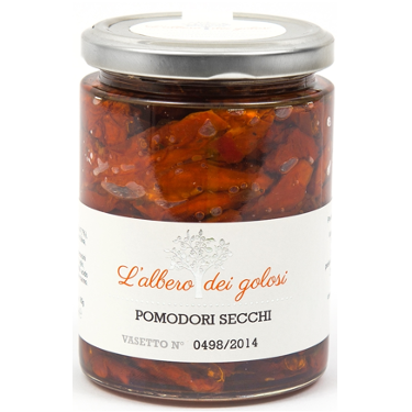 Confezione orientativa di Pomodori secchi de l'Albero dei golosi, Italia