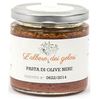 Confezione orientativa di Patè di olive nere de l'Albero dei golosi, Italia
