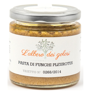 Confezione orientativa di Patè di funghi Pleurotus de l'Albero dei golosi, Italia