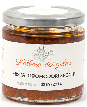 Confezione orientativa di Patè di pomodori secchi de l'Albero dei golosi, Italia