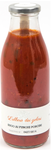Confezione orientativa di Sugo ai funghi porcini de l'Albero dei golosi, Italia