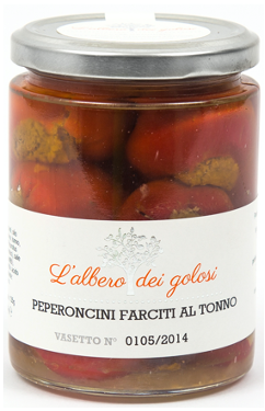 Confezione orientativa di Peperoncini farciti al tonno de l'Albero dei golosi, Italia
