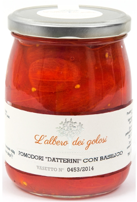 Confezione orientativa di Datterini spaccatelli con basilico de l'Albero dei golosi, Italia