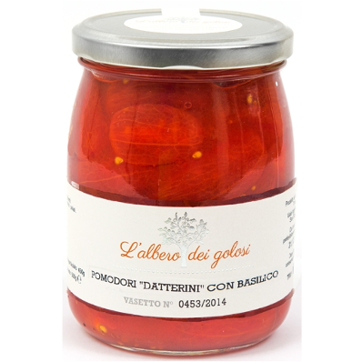 Confezione orientativa di Datterini spaccatelli con basilico de l'Albero dei golosi, Italia