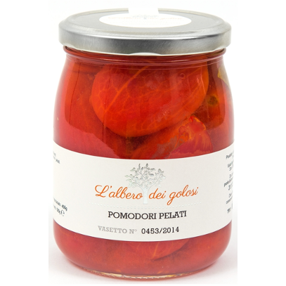 Confezione orientativa di Pomodori pelati de l'Albero dei golosi, Italia