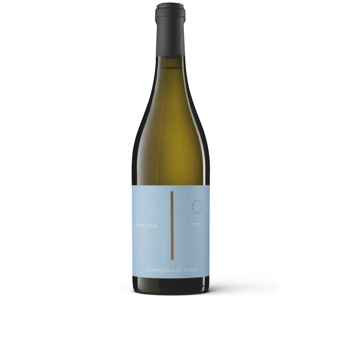 Bottiglia di Nobu 1830 Pecorino IGP, vino bianco italiano della regione Abruzzo di Fam. Di Carlo