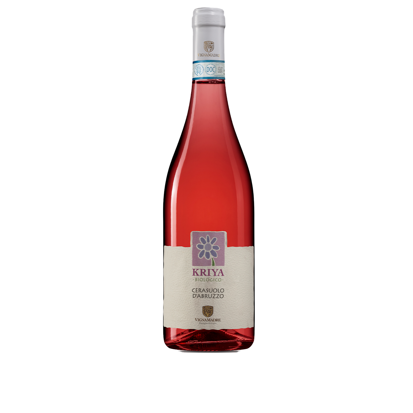 Bottiglia di Kriya BioVegan Cerasuolo DOC, vino rosato italiano della regione Abruzzo di Fam. Di Carlo