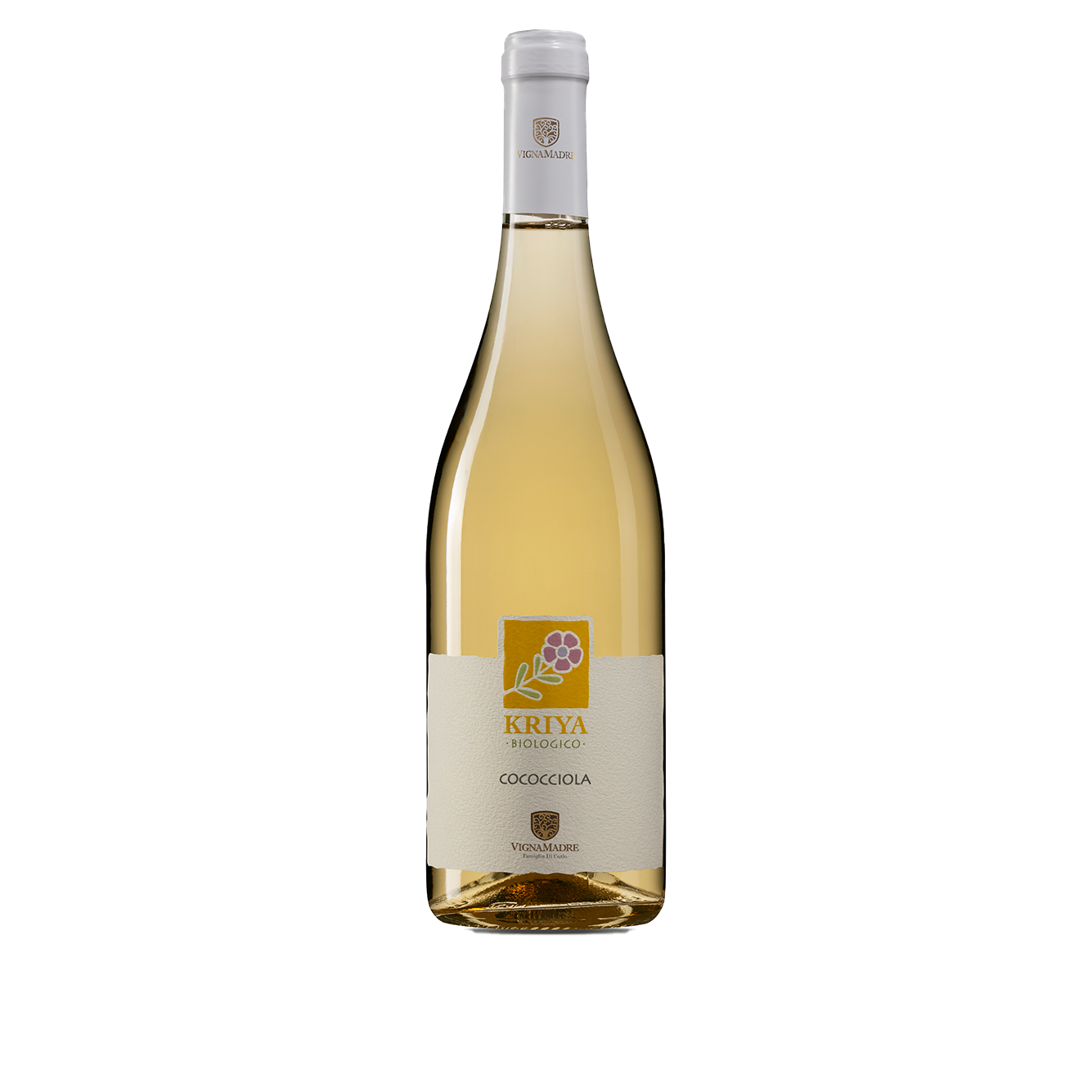 Bottiglia di Kriya BioVegan Cococciola IGP, vino bianco italiano della regione Abruzzo di Fam. Di Carlo