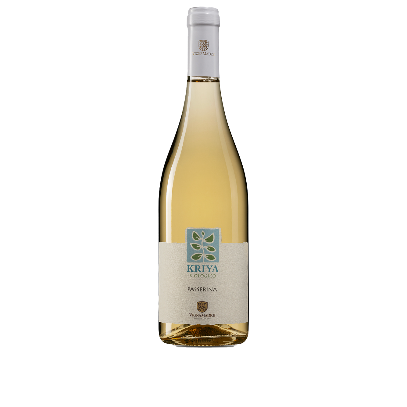 Bottiglia di Kriya BioVegan Passerina IGT, vino bianco italiano della regione Abruzzo di Fam. Di Carlo
