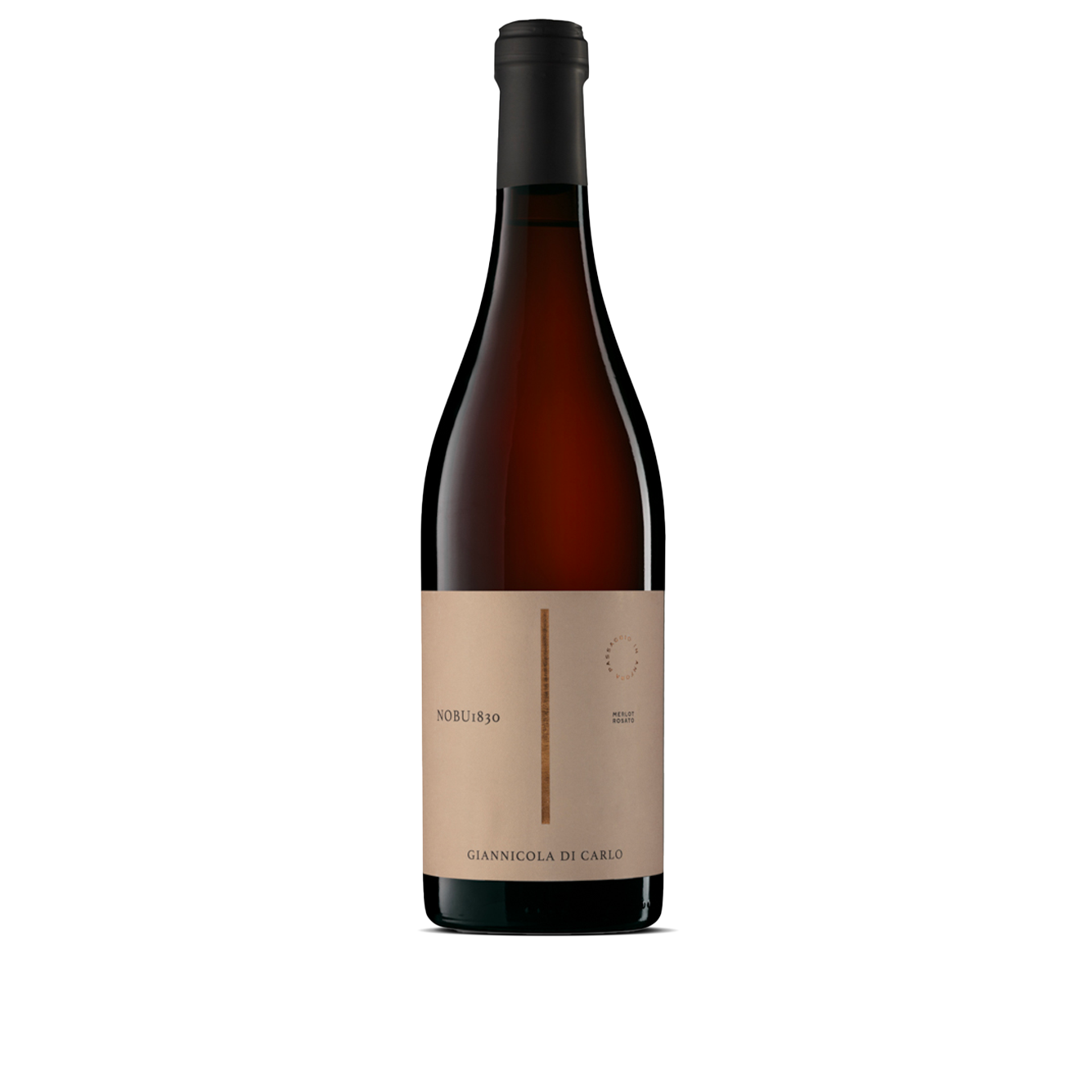 Bottiglia di Nobu 1830 Merlot rosato, vino rosato italiano della regione Abruzzo di Fam. Di Carlo