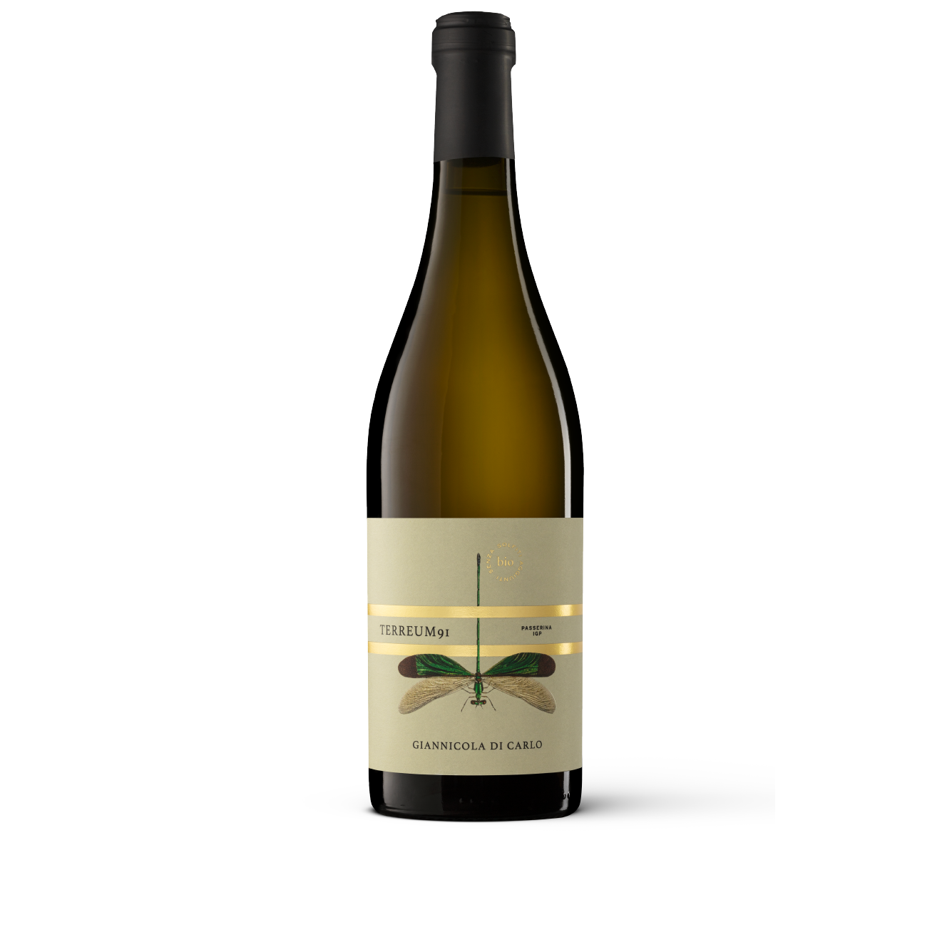Bottiglia di Terreum 91 Passerina IGP, vino bianco italiano della regione Abruzzo di Fam. Di Carlo