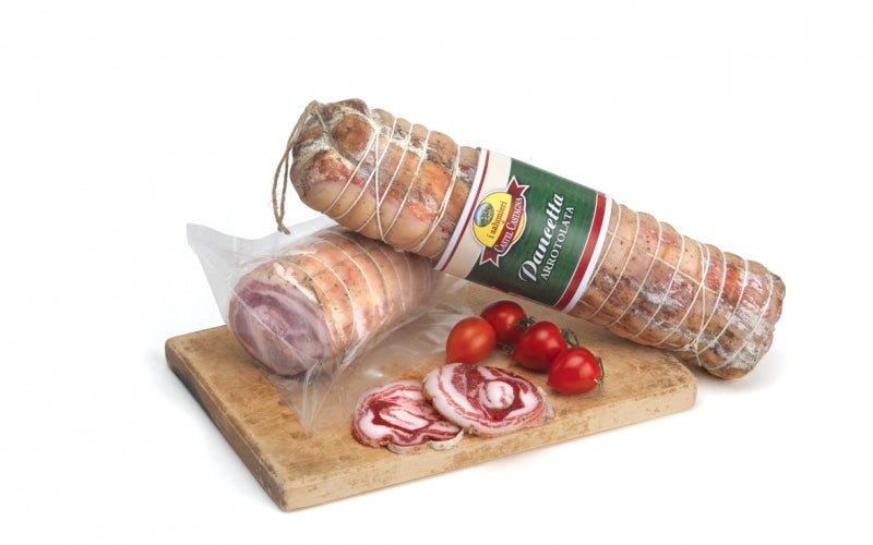 Confezione orientativa di Pancetta arrotolata del I salumieri di Castel Castagna, Italia