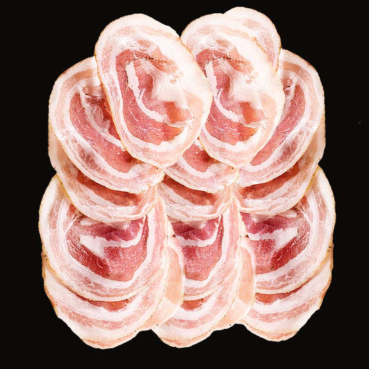 Confezione orientativa di Pancetta arrotolata in fette di La bottega di Adò, Italia