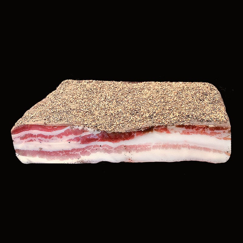 Confezione orientativa di Pancetta tesa stagionata in conca di marmo di La bottega di Adò, Italia