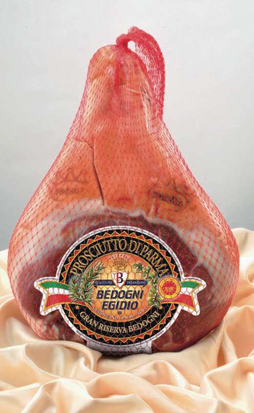 Confezione orientativa di Prosciutto crudo di Parma "Gran Riserva" disossato "pressato" di Bedogni Egidio, Italia