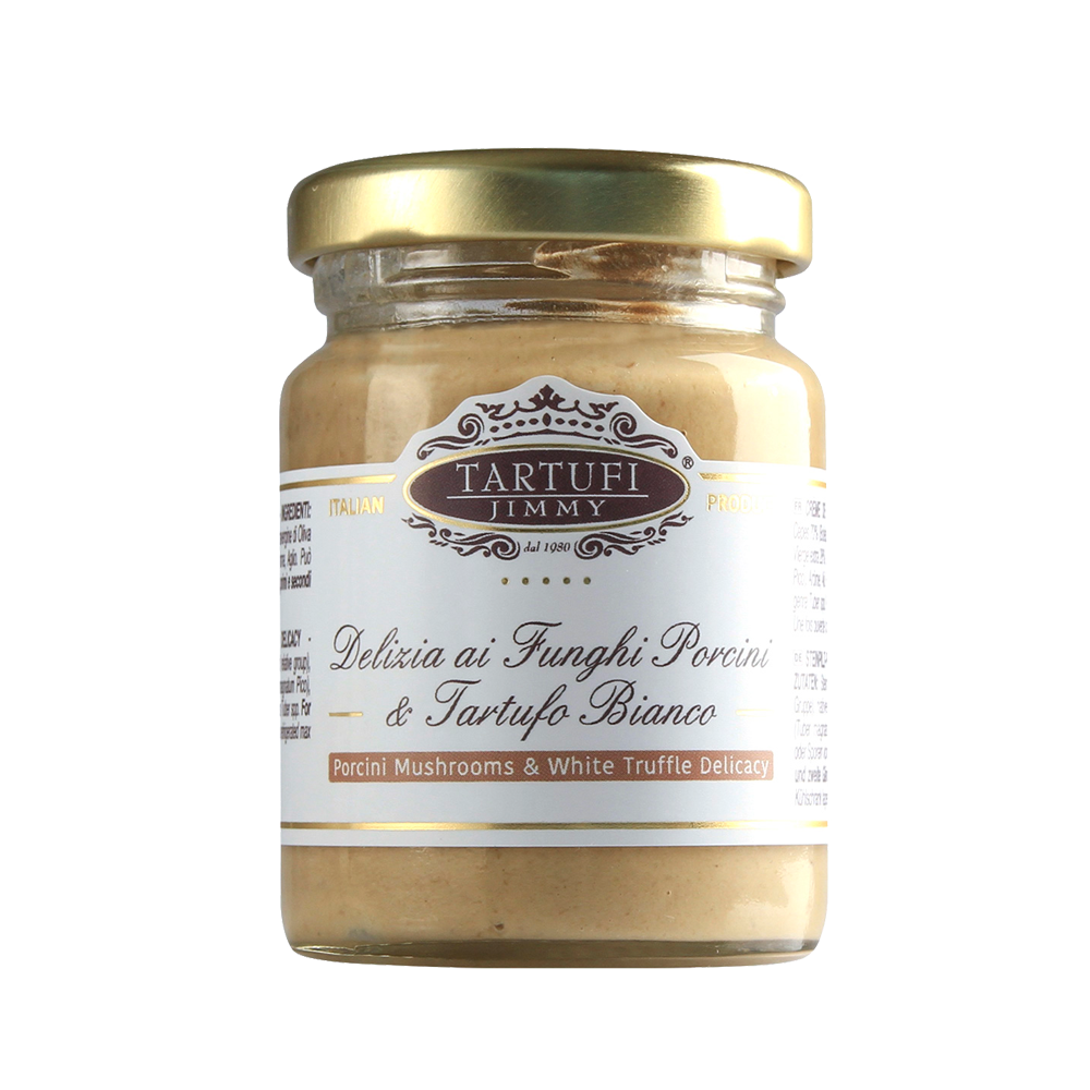 Confezione orientativa di Delizia di funghi porcini e tartufo bianco de Tartufi Jimmy, Italia