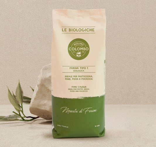 Confezione orientativa di Farina biologica tipo "1" media del Molino Colombo, Italia