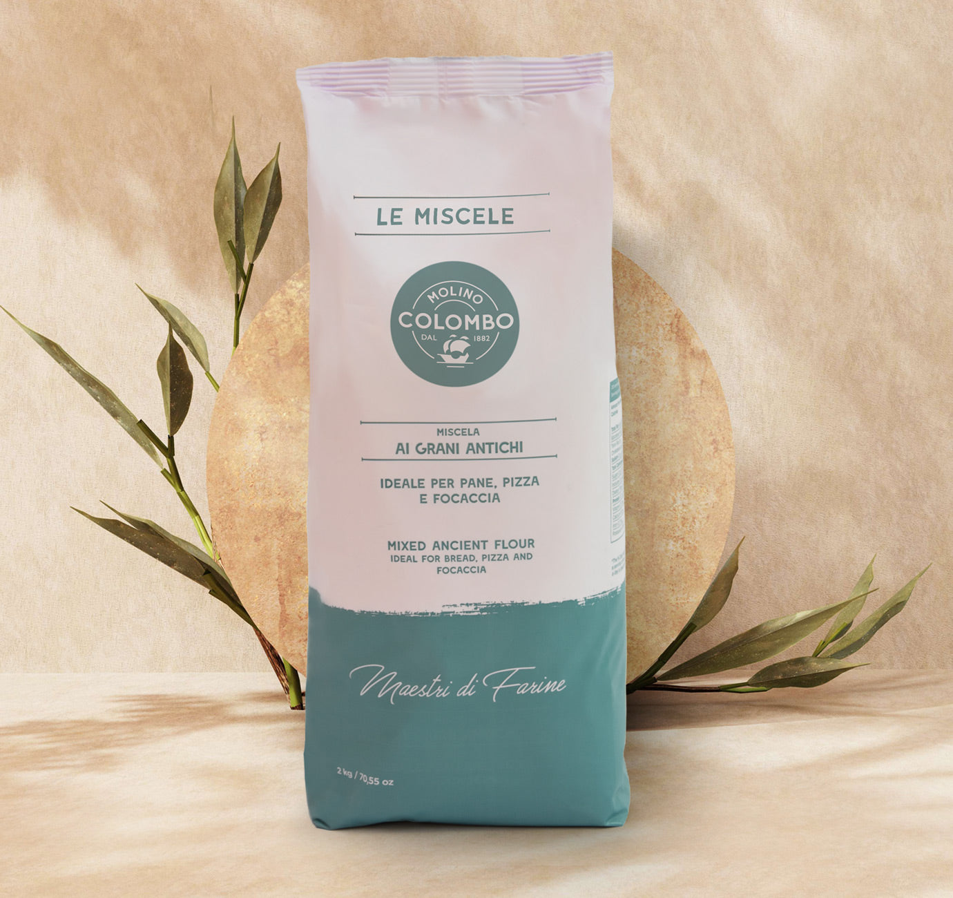 Confezione orientativa di Farina tipo "0" Miscela di grani antichi del Molino Colombo, Italia