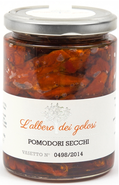 Confezione orientativa di Pomodori secchi de l'Albero dei golosi, Italia