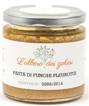Confezione orientativa di Patè di funghi Pleurotus de l'Albero dei golosi, Italia