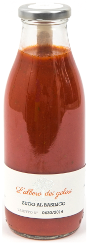 Confezione orientativa di Sugo al basilico de l'Albero dei golosi, Italia