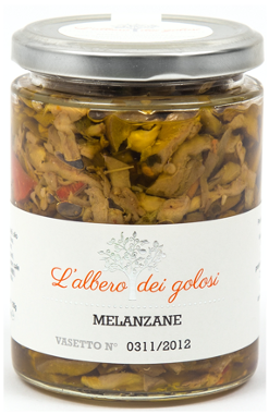 Confezione orientativa di Melanzane a listelli de l'Albero dei golosi, Italia